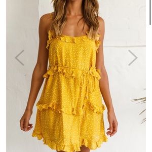 Yellow Polka Dot Mini Dress from Selfie Leslie
